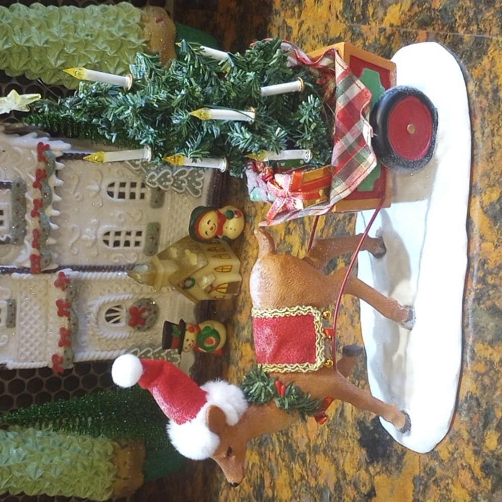 Department 56 Festive Reindeer with Tree In Cart